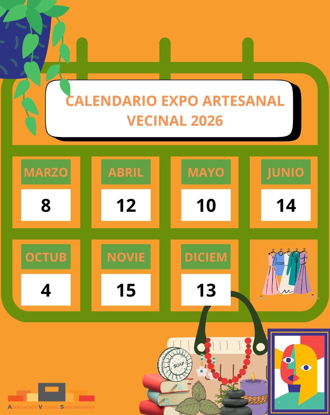 Fechas mercadillo:

4 de octubre
15 de noviembre
13 de diciembre